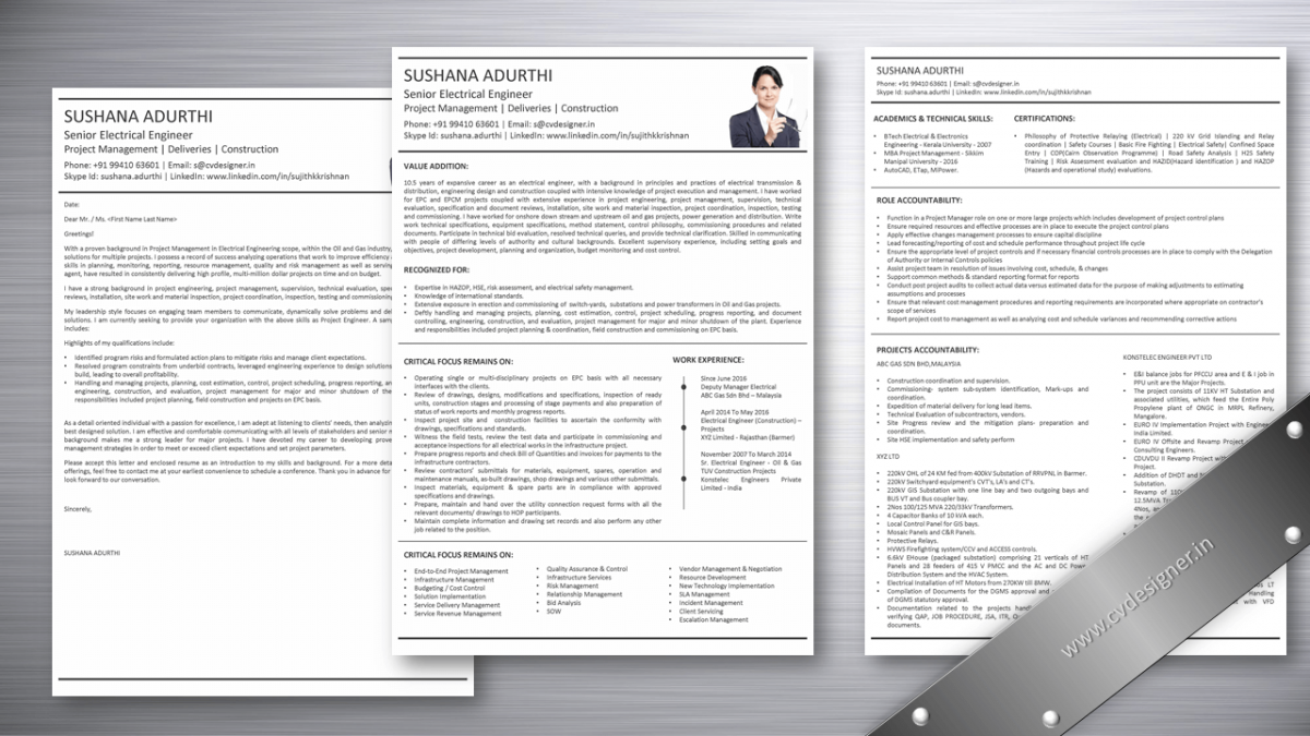 Senior Electrical Engineer Text Resume Samples